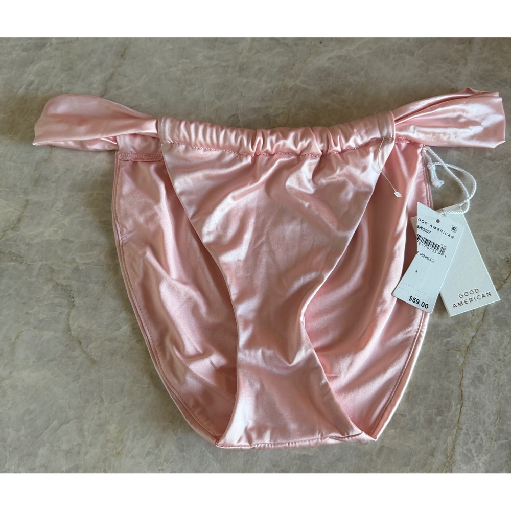 NWT Good American Better Band Bikini Bottom Petal Pink SW0807 Size 3 (Lg)